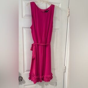Vibrant Pink Dress with Ruffle Hem